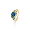 Mads Z - Four Seasons Winter Ring aus 14 Kt Gold mit blauem Stein und 0,06 ct