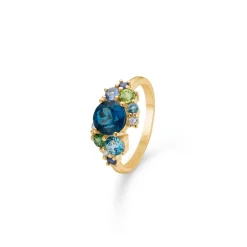 Mads Z - Four Seasons Winter Ring aus 14 Kt Gold mit blauem Stein und 0,06 ct