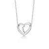 Mads Z - Herzanhänger aus 14kt. Weißgold mit 3 Steinen von insgesamt 0,017 ct.