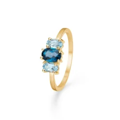 Mads Z - Hyacinth ring aus 8 kt. Gold mit blauem Topas