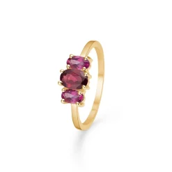 Mads Z - Hyacinth ring aus 8 kt. Gold mit rosa Topas und Rhodonit