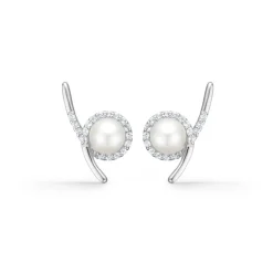Mads Z - Kimberly-Ohrringe aus silber mit weißem Topas und Zuchtperle