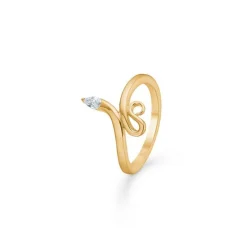 Mads Z - Kobra Ring mit Zirkon in 8kt. Gold - Größe 56