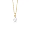 Mads Z - Krone Pearl Anhänger aus 14 kt. Gold mit 0,04 kt. und Perle inkl. Kette.