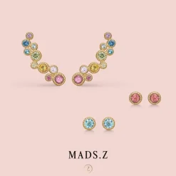 Mads Z - Madeleine Ohrringe aus 14kt. Gold mit Granat mit insgesamt 0,09ct.