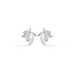 Mads Z - Olive Love Ohrstecker in Silber mit Blättern