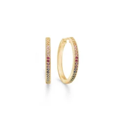 Mads Z - Poetry Rainbow Creole in 14kt. Gold mit Edelsteinen