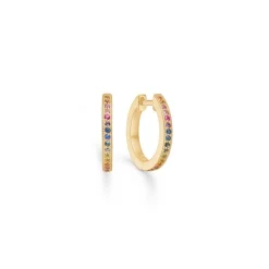 Mads Z - Poetry Rainbow Creole in 14kt. Gold mit Edelsteinen. 15 mm.