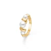 Mads Z - Ring Swirl mit Perle aus 14 Karat Gold