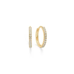 Mads Z - Sparkle Creolen aus 8 Karat Gold mit weißem zirkonia 13 mm.