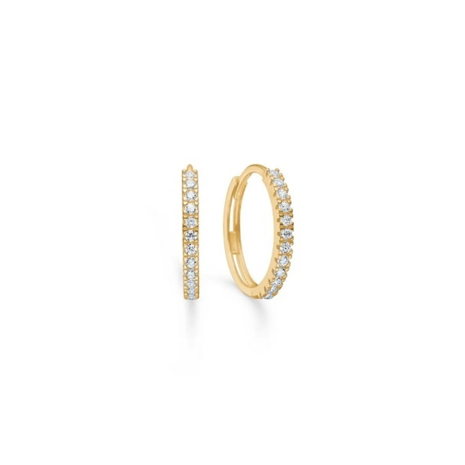 Mads Z - Sparkle Creolen aus 8 Karat Gold mit weißem zirkonia 13 mm.