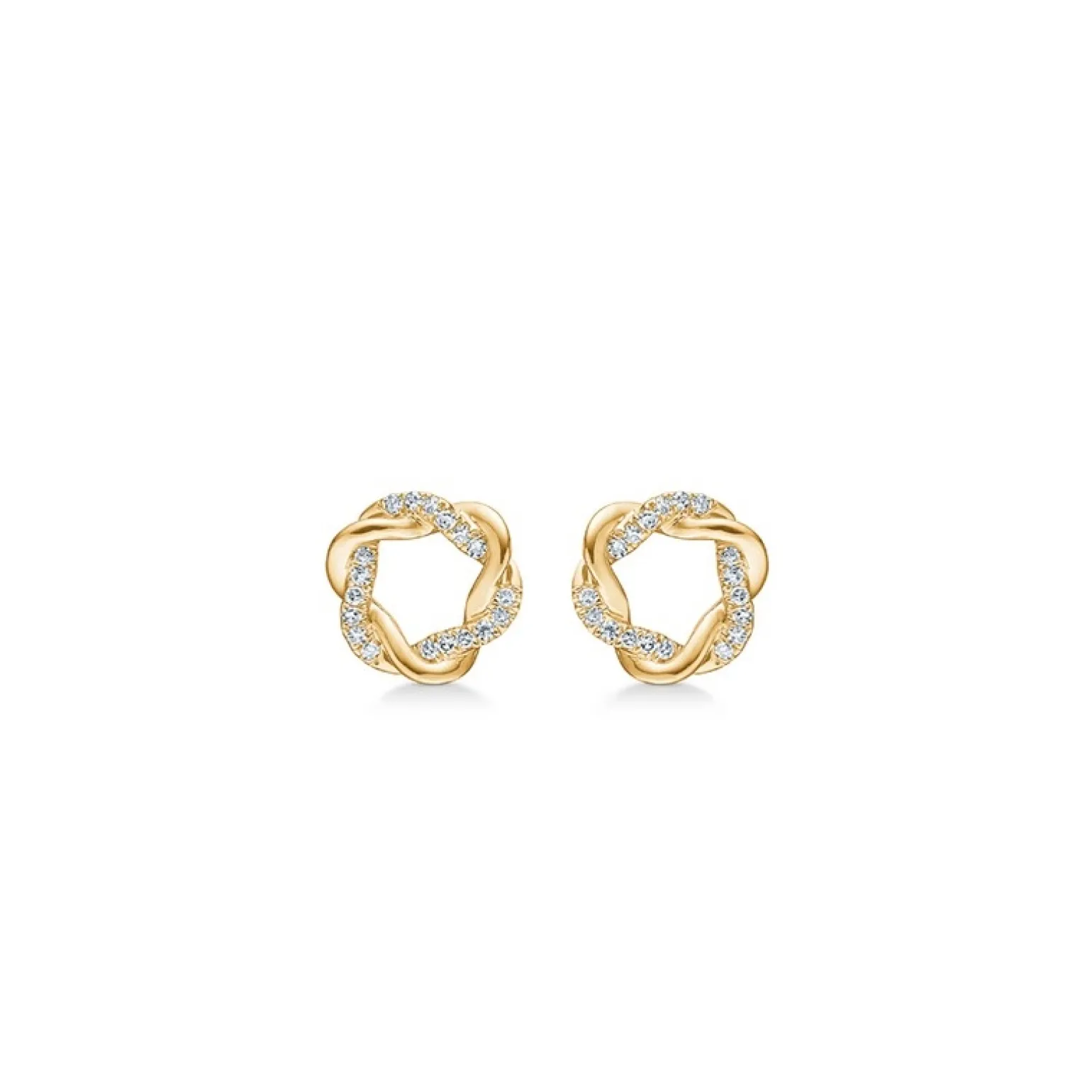 Mads Z - Twist Ohrringe aus 14 Karat Gold mit insgesamt 0,085 Karat