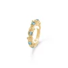 Mads Z - Vintage Blooming Ring aus 14 Karat Gold mit Londoner Blautopas.