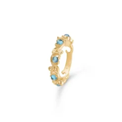 Mads Z - Vintage Blooming Ring aus 14 Karat Gold mit Londoner Blautopas.