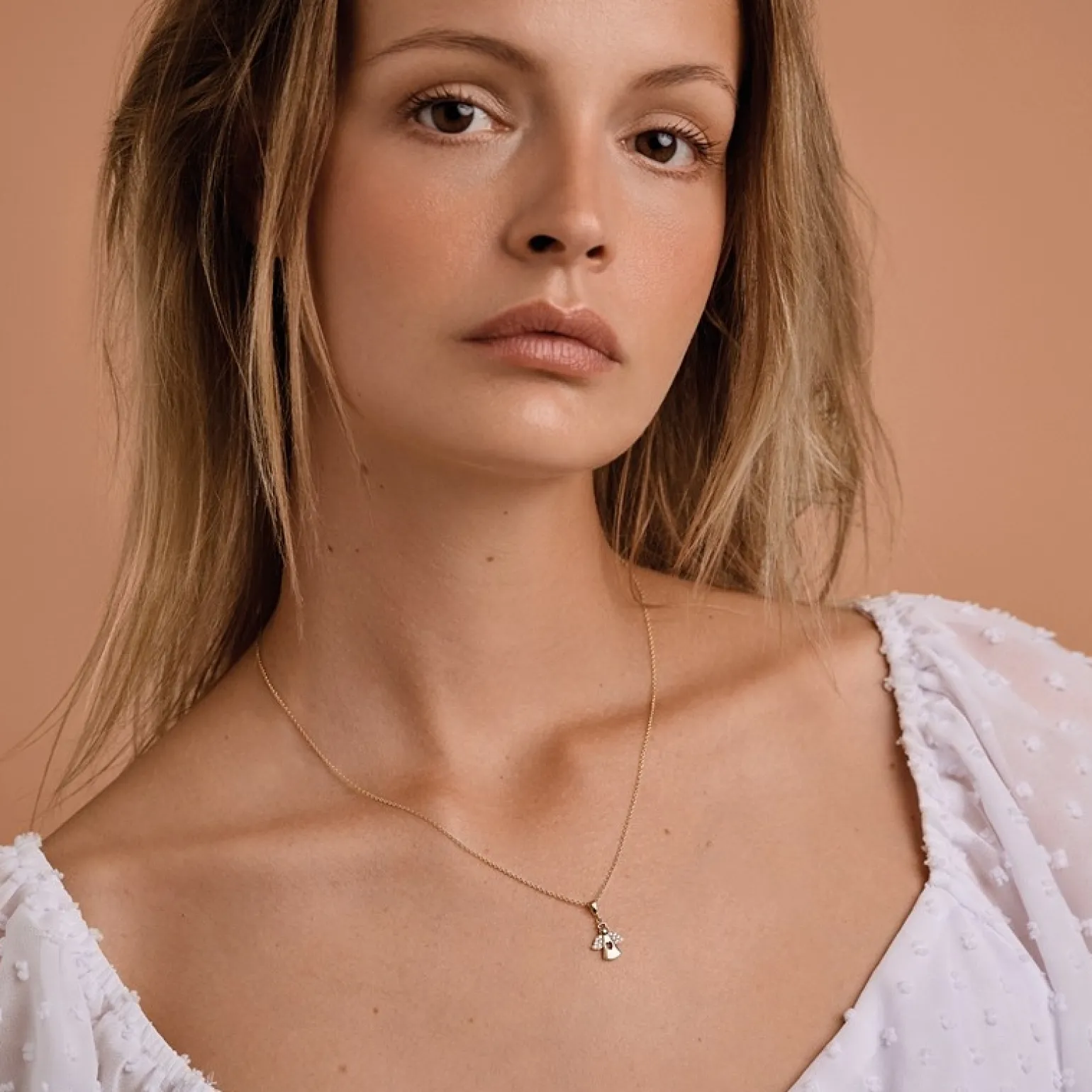 MELFIA Engel-Anhänger mit zirkonia 14ct. Gold