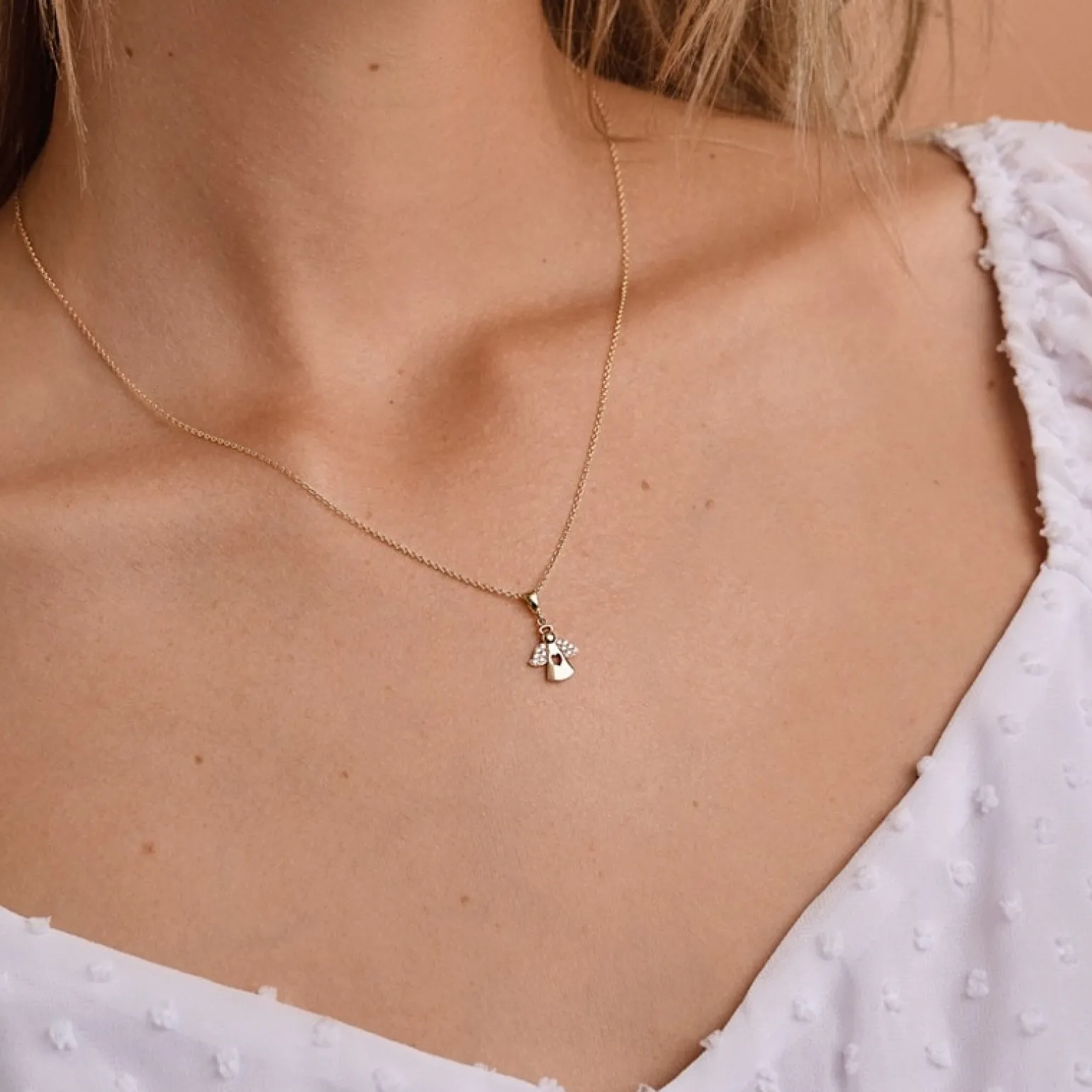 MELFIA Engel-Anhänger mit zirkonia 14ct. Gold