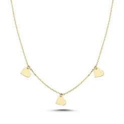MELFIA Halskette mit 3 Herzen 14kt. Gold