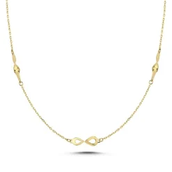 MELFIA Halskette mit Unendlichkeitszeichen 14kt. Gold 42+3cm.