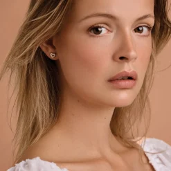 MELFIA Herz-Ohrstecker mit zirkonia 14kt. Gold