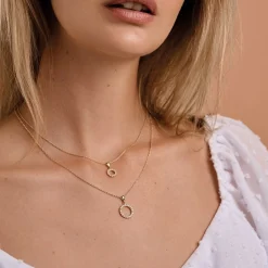 MELFIA Kreis-Anhänger mit zirkonia 14kt. Gold