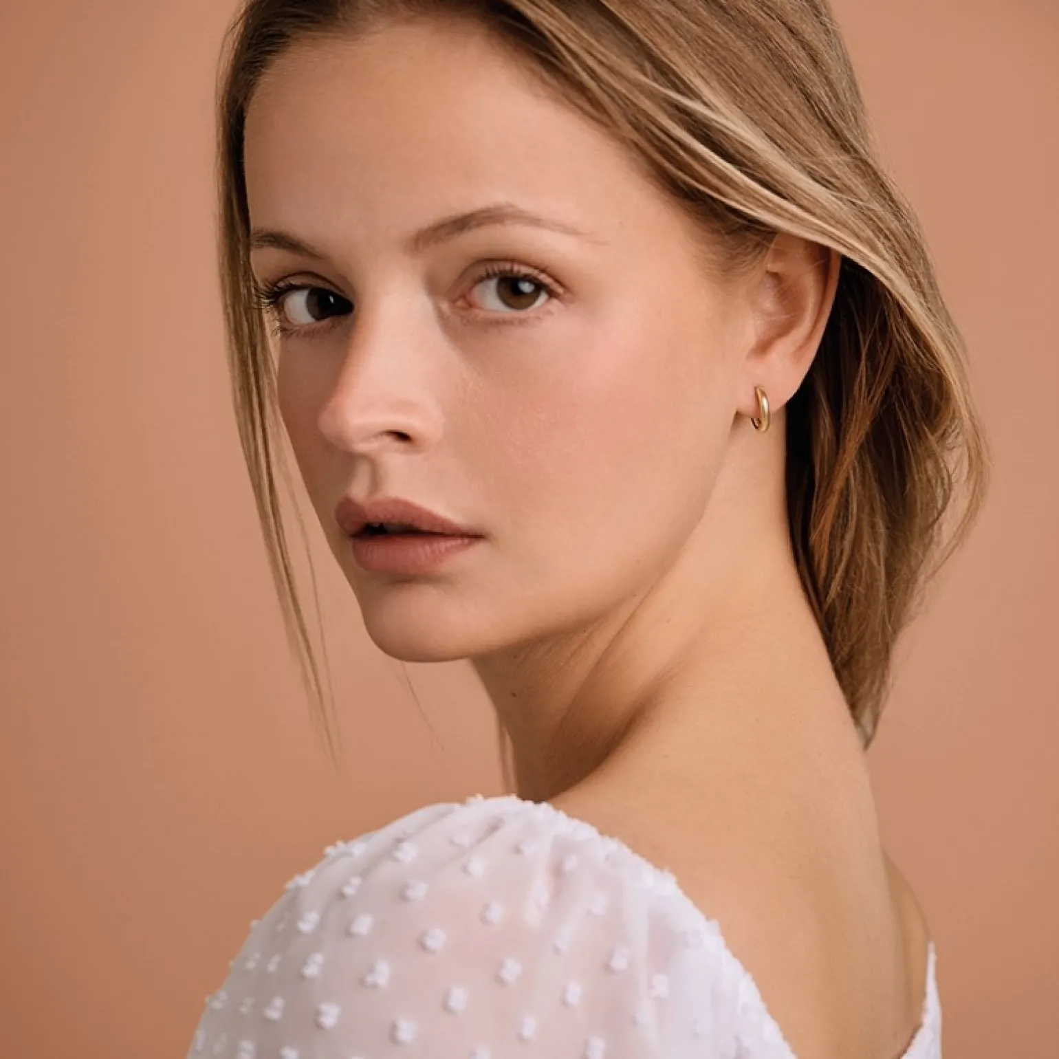 MELFIA Ohrringe 14kt. Gold Rundes Profil Ø12,5mm.