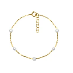 MerlePerle - Agnes Armband in vergoldete silber mit fünf Perlen