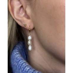 MerlePerle - Agnete Perlenohrringe aus vergoldete silber mit Süßwasserperlen