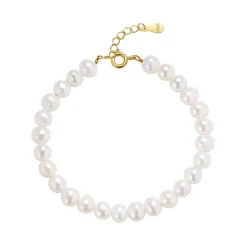 MerlePerle - Alayah Perlenarmband aus vergoldetem Silber