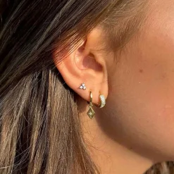 MerlePerle - Anni Ohrring aus vergoldete silber mit Zirkonia