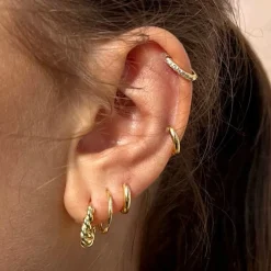 MerlePerle - BillieKreolen in vergoldete silber in 7,4 mm