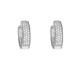 MerlePerle - Bina Hoops in silber m. zirkonia