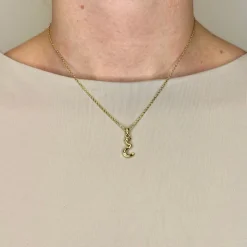 MerlePerle - Buchstabenkette in vergoldete silber - E