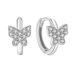 MerlePerle - Butterfly Kreolen in silber mit zirkonia