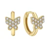 MerlePerle - Butterfly Kreolen in vergoldete silber mit zirkonia