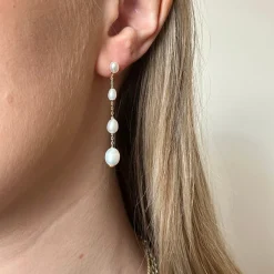 MerlePerle - Carola Perlenohrringe in vergoldete silber