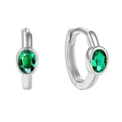 MerlePerle - Carolina-Reifen in silber w. oval grün zirkonia