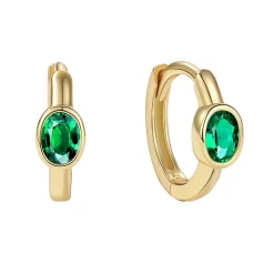 MerlePerle - Carolina-Reifen in vergoldete silber w. oval grün zirkonia