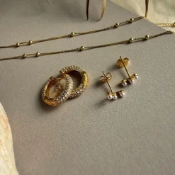 MerlePerle - Cille Perlenohrringe in vergoldete silber