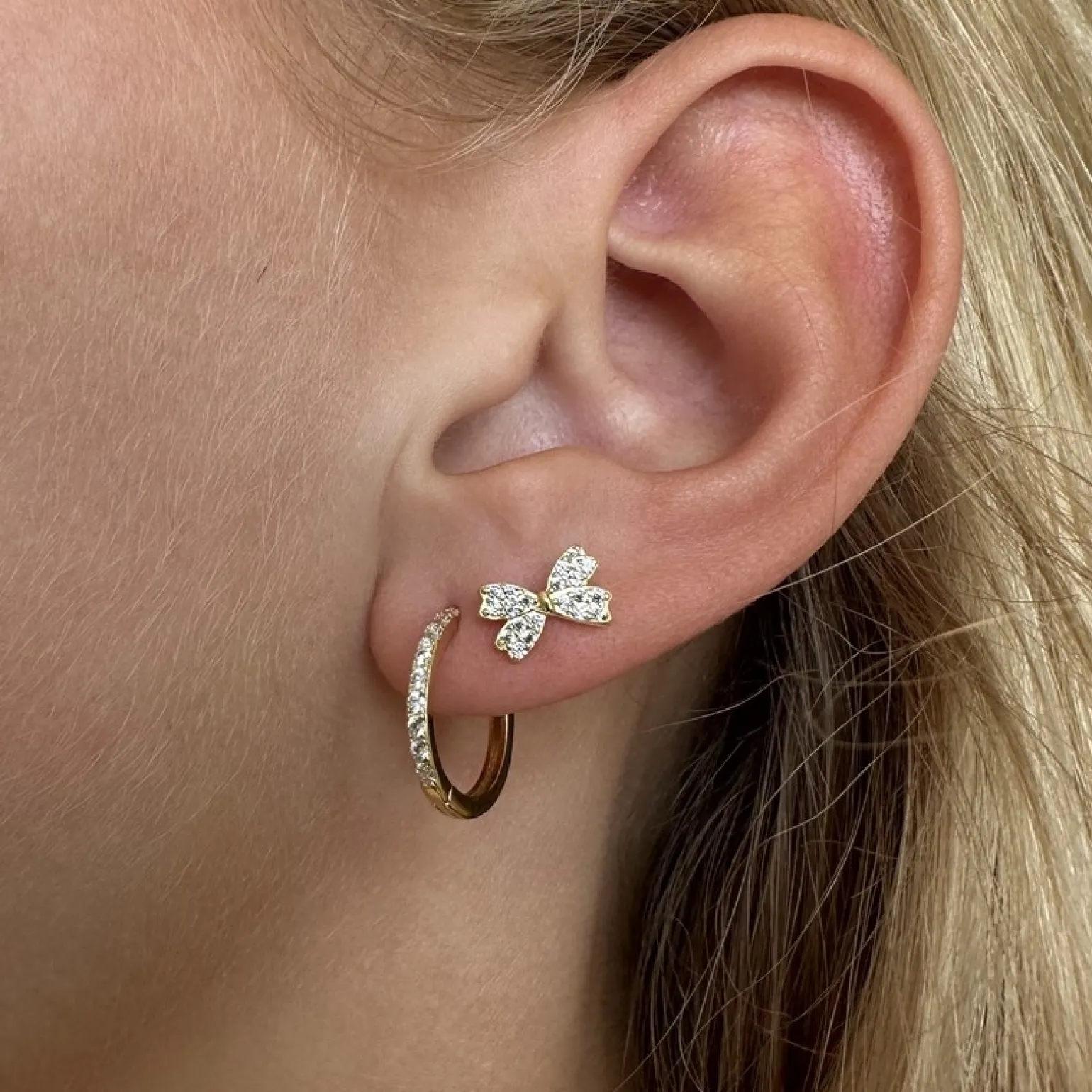 MerlePerle - Elvira Ohrstecker aus vergoldete silber mit Schleifen