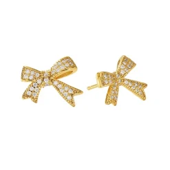 MerlePerle - Elvira-Ohrringe aus vergoldete silber mit Schleifen