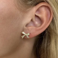 MerlePerle - Elvira-Ohrringe aus vergoldete silber mit Schleifen