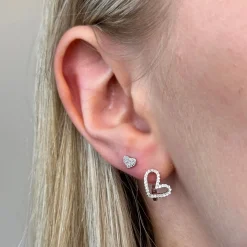 MerlePerle - Emma Herz Ohrringe in silber mit zirkonia