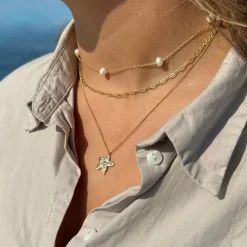 MerlePerle - Farrah Halskette in vergoldetem Silber