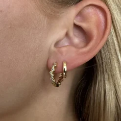 MerlePerle - Jenny Hoops in vergoldete silber mit zirkonia