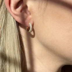 MerlePerle - Jodie Hoops in vergoldete silber mit zirkonia