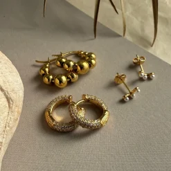 MerlePerle - Jodie Hoops in vergoldete silber mit zirkonia