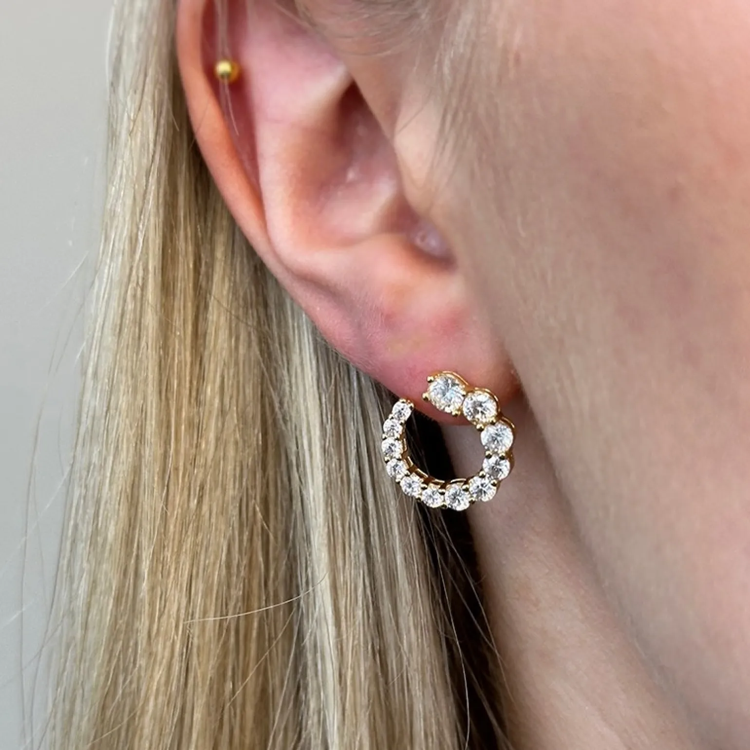 MerlePerle - Jolie Ohrringe in vergoldete silber mit zirkonia