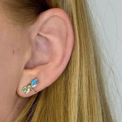 MerlePerle - Katrine-Ohrringe in vergoldete silber m. zirkonia