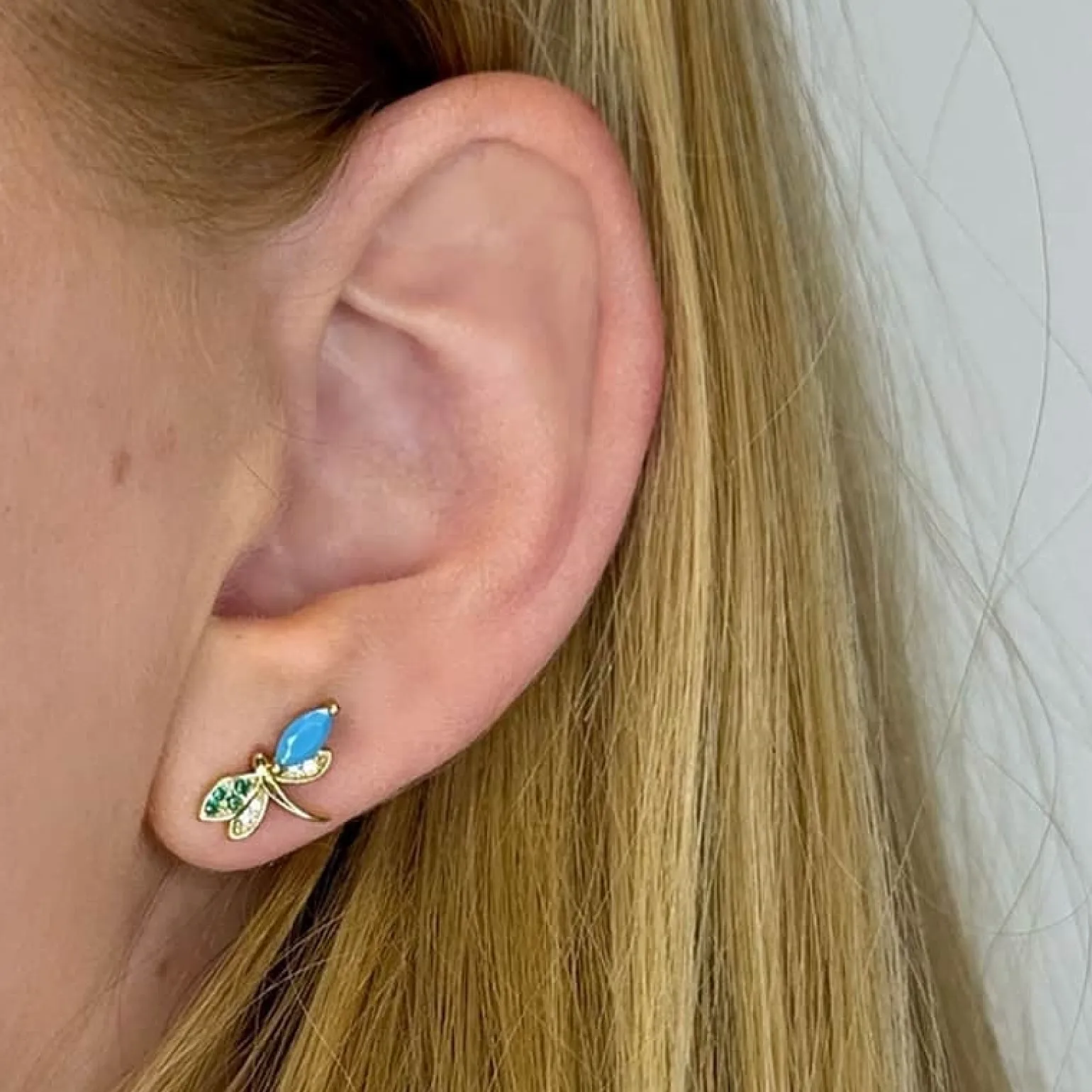 MerlePerle - Katrine-Ohrringe in vergoldete silber m. zirkonia