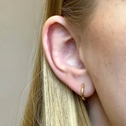 MerlePerle -  Klassische Kreolen in vergoldetem Silber 9 mm